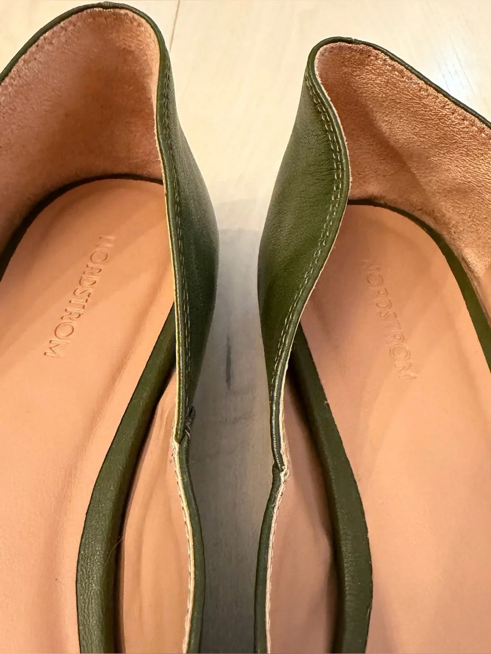 Nordstrom Dark Olive Pointed-Toe Flats